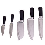 Набор ножей из нержавеющей стали 6 предметов Kamille  (5 ножей на подставке) KM-5132, фото 3