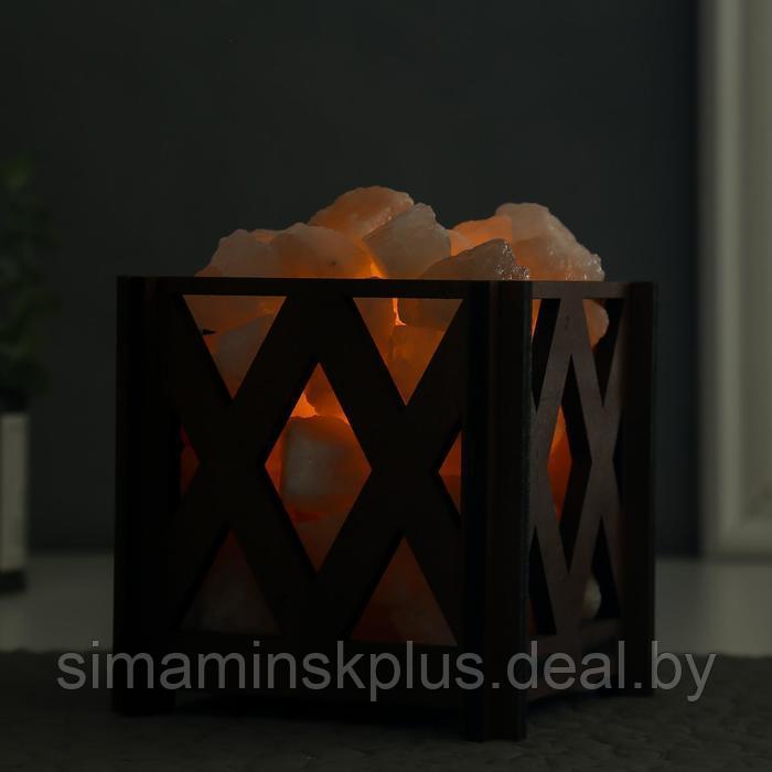 Соляной светильник с диммером "Корзина. Ромб" малый 1,4 кг, 15Вт, 15х12х12 см - фото 4 - id-p226499020