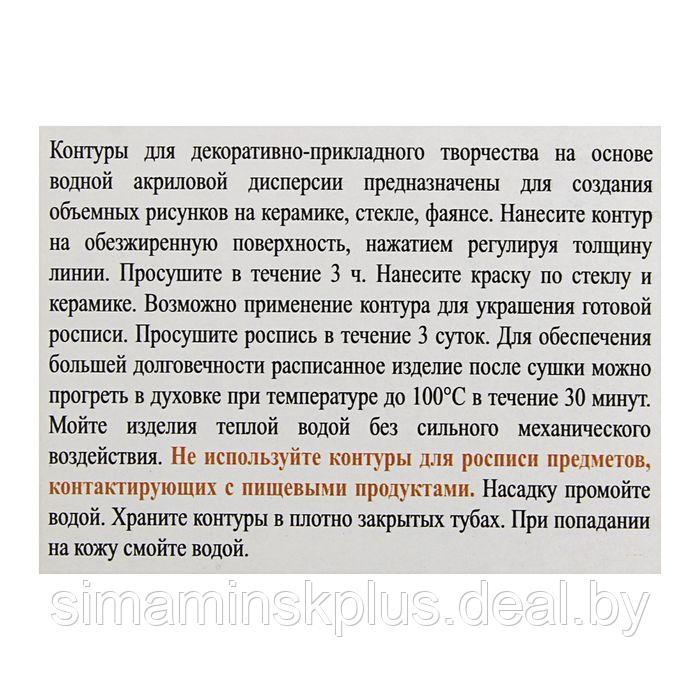 Набор контуров по стеклу и керамике, набор 4 цвета х 18 мл, ЗХК Decola, (5341409) - фото 3 - id-p226499127