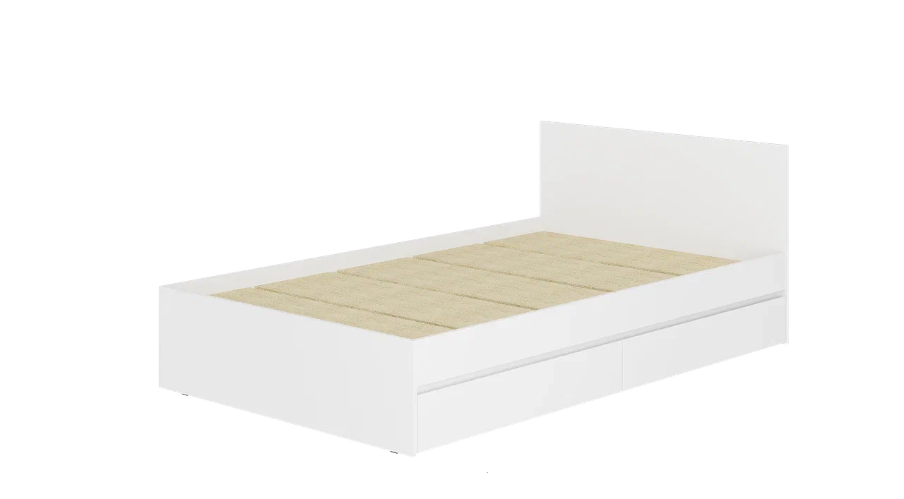 Кровать 1,2 м Симпл КР-07 - Белый (BTS) - фото 4 - id-p226499135