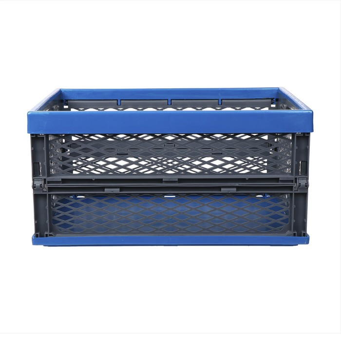 Ящик складной, пластиковый, 47 × 34 × 23 см, на 30 кг, сине-серый - фото 3 - id-p226499285