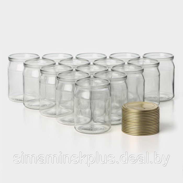 Набор стеклянных банок с крышкой Доляна, СКО-82 мм, 0,5 л, 15 штук - фото 1 - id-p226499395