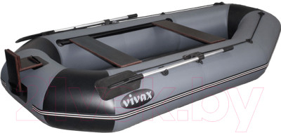 Надувная лодка Vivax К280Т с полом-сланью (без киля, серый/черный) - фото 1 - id-p225918098