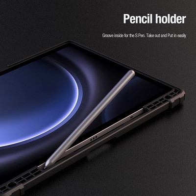 Защитный чехол Nillkin Bumper Leather Case Pro Multi-angle Синий для Samsung Galaxy Tab S9 FE Plus - фото 6 - id-p226505735