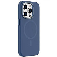 Силиконовый чехол Mutural Karen Series Liquid Silicone Magsafe Phone Case синий для Apple iPhone 15 Pro