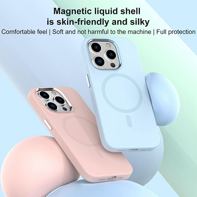 Силиконовый чехол Mutural Karen Series Liquid Silicone Magsafe Phone Case светло-розовый для Apple iPhone 15 - фото 3 - id-p226505765