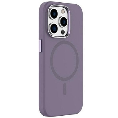 Силиконовый чехол Mutural Karen Series Liquid Silicone Magsafe Phone Case фиолетовый для Apple iPhone 15 Pro - фото 1 - id-p226505766