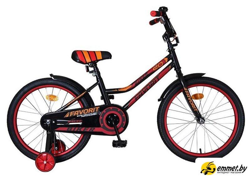 Детский велосипед Favorit Biker 20 2021 (черный/красный) - фото 1 - id-p226506291