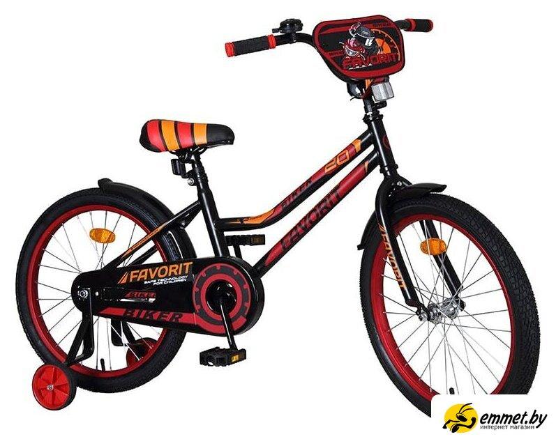 Детский велосипед Favorit Biker 20 2021 (черный/красный) - фото 2 - id-p226506291