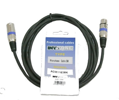 INVOTONE ACM1106 BK - микрофонный кабель, XLR(папа) XLR(мама), длина 6 м (черный) - фото 1 - id-p226514520