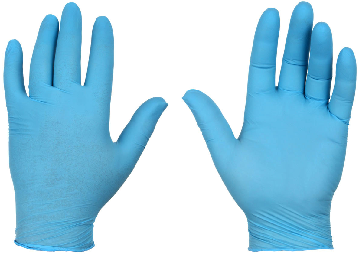 Перчатки с нитриловым покрытием A.D.M. «Стандарт» размер L, 50 пар (100 шт.), голубые
