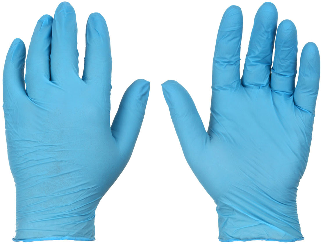 Перчатки с нитриловым покрытием A.D.M. «Стандарт» размер XL, 50 пар (100 шт.), голубые