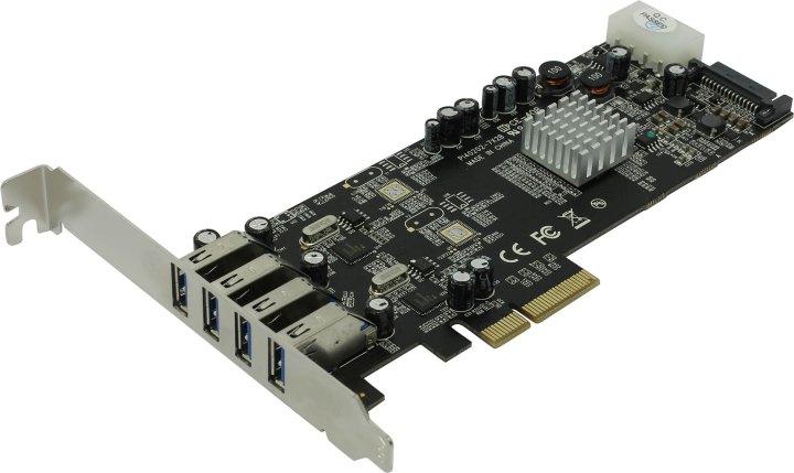 Контроллер STLab U-1000 (RTL) PCI-Ex4 USB3.0 4 port-ext - фото 1 - id-p226515306