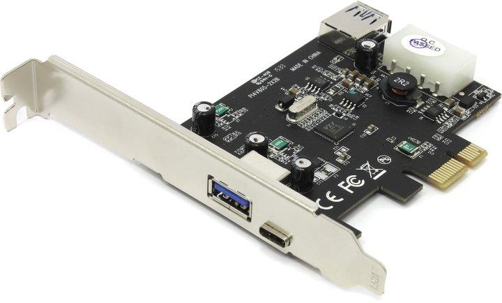 Контроллер STLab U-1330 (RTL) PCI-Ex1 USB3.0 1 port-ext USB-C 1port-ext - фото 1 - id-p226515308