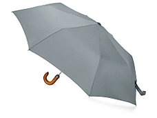 Зонт складной Cary, полуавтоматический, 3 сложения, с чехлом, светло-серый, фото 2