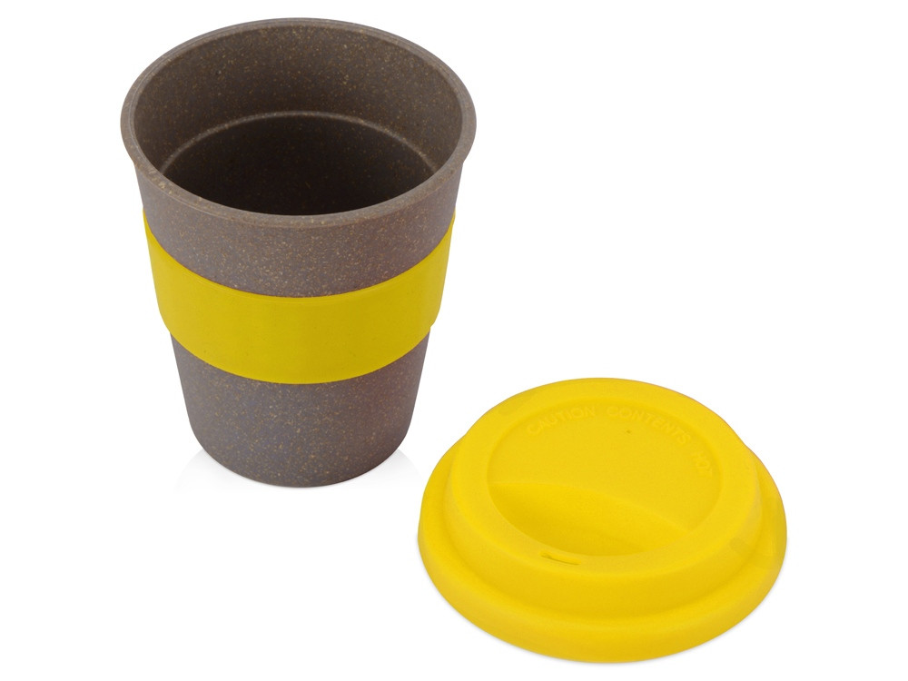 Стакан с силиконовой крышкой Cafe, желтый - фото 2 - id-p226516526