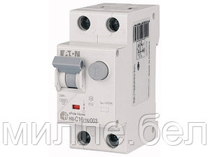 Дифф. авт. выкл. Eaton HNB-C16/1N/003, 1P+N, 16A, тип C, 6кA, 30мA, тип АC, 2M