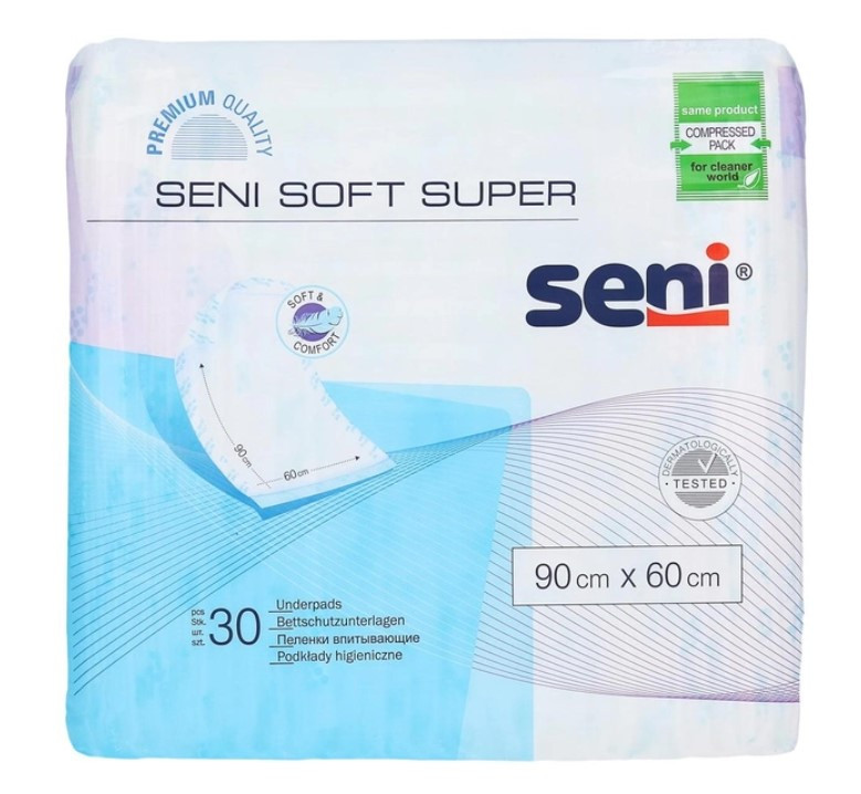 Гигиенические пеленки впитывающие Seni Soft 90 х 60 см, 30 шт - фото 1 - id-p226517695