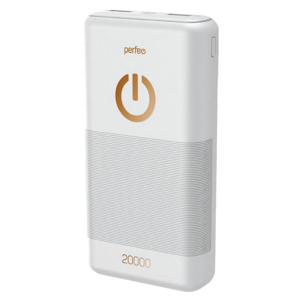 Perfeo Powerbank 20000 mah + Micro usb /In Micro usb /Out USB 1 А, 2.1A/ White (PF_B4299) - фото 1 - id-p226518225