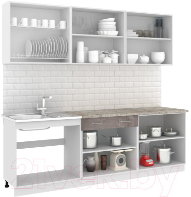 Готовая кухня Кортекс-мебель Корнелия Лира-лайт 2.4м - фото 2 - id-p226520274