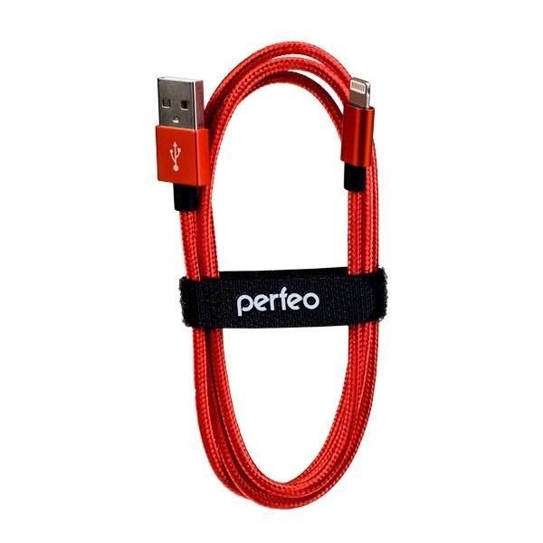 PERFEO Кабель для iPhone, USB - 8 PIN (Lightning), красный, длина 3 м. (I4310) - фото 1 - id-p226538146
