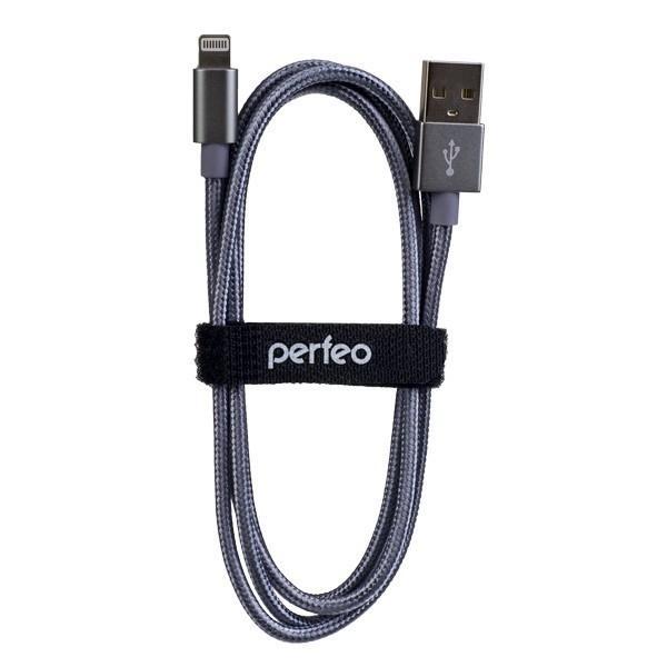 PERFEO Кабель для iPhone, USB - 8 PIN (Lightning), серебро, длина 3 м. (I4306) - фото 1 - id-p226538147