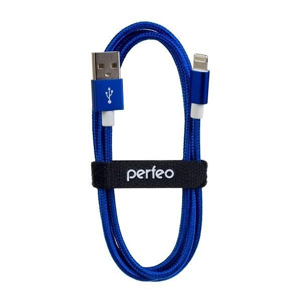 PERFEO Кабель для iPhone, USB - 8 PIN (Lightning), синий, длина 1 м. (I4311) - фото 1 - id-p226538150