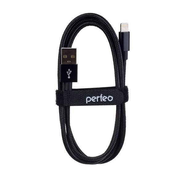 PERFEO Кабель для iPhone, USB - 8 PIN (Lightning), черный, длина 1 м. (I4303) - фото 1 - id-p226538153