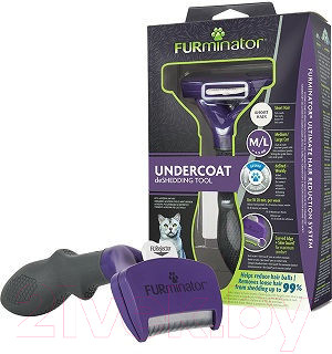 Фурминатор для животных FURminator Cat Undercoat M/L Long Hair 12 YA - фото 2 - id-p226546238