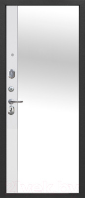 Входная дверь Гарда 9 серебро/эмалит белый зеркало - фото 3 - id-p226545529