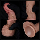 Реалистичный фаллос-мулат с рельефным стволом Lovetoy Silicone Cock 18,5 см, фото 4