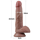 Реалистичный фаллос-мулат с рельефным стволом Lovetoy Silicone Cock 18,5 см, фото 2