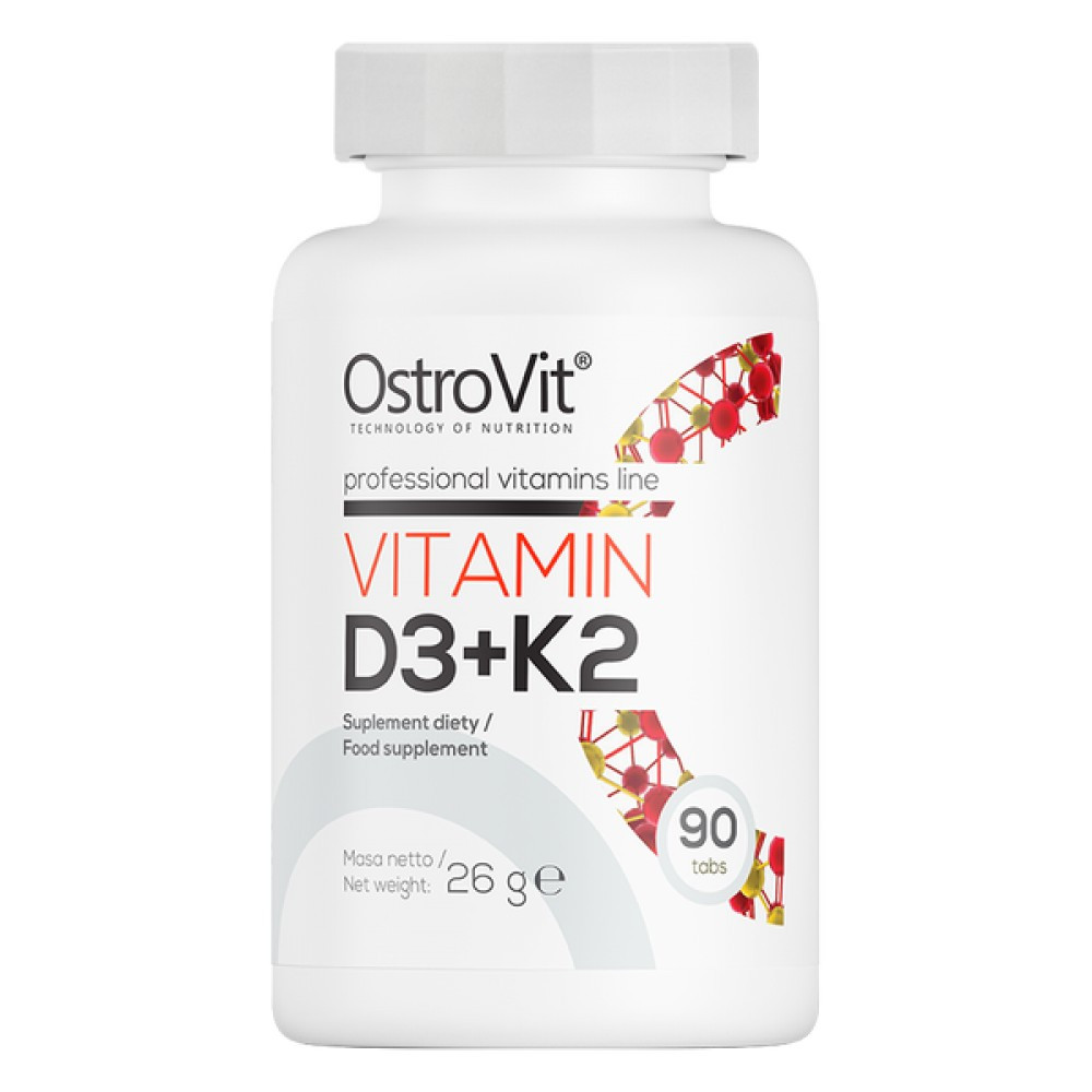Витамины, минералы и жирные кислоты OstroVit Vitamin D3 + K2 90 таб - фото 1 - id-p226549821