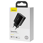 Сетевое зарядное устройство Baseus CCFS-SN01, 1 USB-C, PD 20W Быстрая зарядка, черное