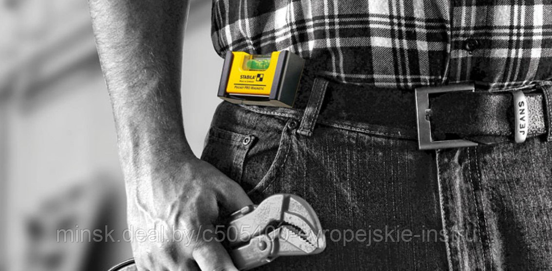 Пластиковый уровень STABILA Pocket PRO Magnetic с чехлом для ремня - фото 3 - id-p226549874