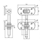 Петля М16 регулируемая ЦИНК для ворот и калитки, фото 2