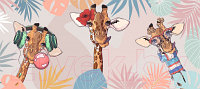 Фотообои листовые ФабрикаФресок Детские Веселые жирафы / 256270