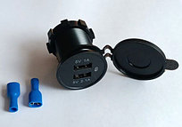 Автомобильное зарядное устройство (врезное) - MRM CR1030, 2xUSB, 3.1A (2.1A+1A)