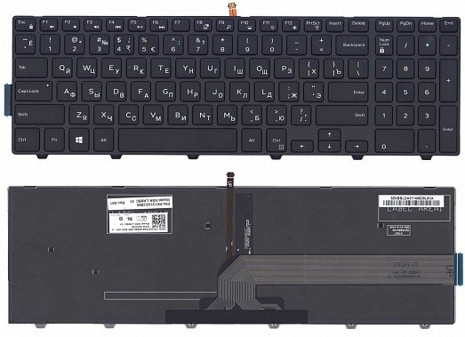 Клавиатура для ноутбука Dell Inspiron 15-3541, 15-3542, 15-3543, с подсветкой - фото 3 - id-p226558952