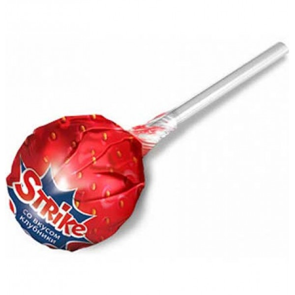 Карамель на палочке Strike со вкусом клубники с жвачкой 11,3г - фото 4 - id-p193304019