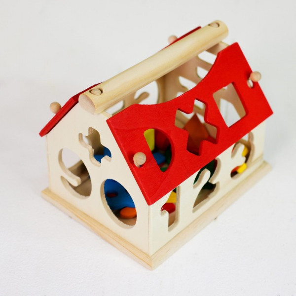 Развивающая игрушка-сортер Домик деревянный - фото 4 - id-p185028968