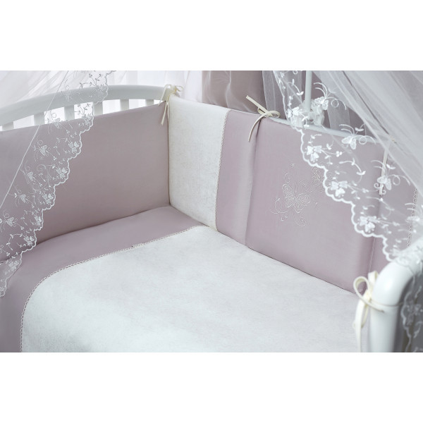 Комплект в кроватку Perina Амели кружево белый 6пр - фото 4 - id-p213441919