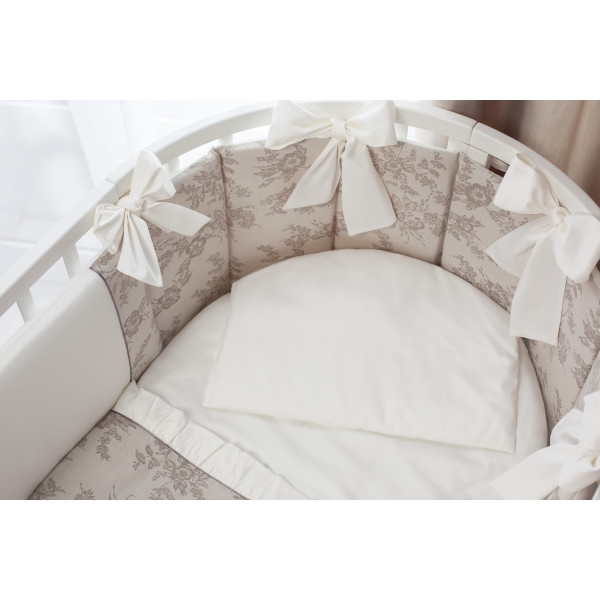 Комплект в овальную кроватку Perina Elfetto молочно-белый 125х75см 6пр - фото 4 - id-p148586849