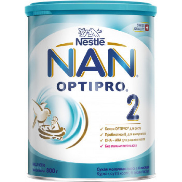 Смесь Nestle NAN 2 OPTIPRO молочная 800г - фото 2 - id-p220777894