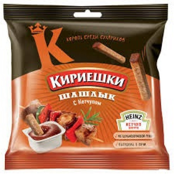 Сухарики Кириешки со вкусом шашлыка с кетчупом Heinz 60г - фото 2 - id-p224536610