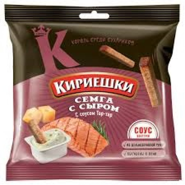 Сухарики Кириешки со вкусом сыра и семги с соусом тар-тар 60г+25г - фото 3 - id-p224536611