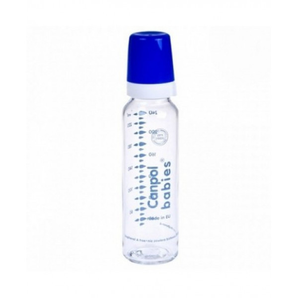 Бутылочка Canpol, стеклянная, силиконовая соска, быстрый поток, с рисунком, 240 мл - фото 2 - id-p161497586