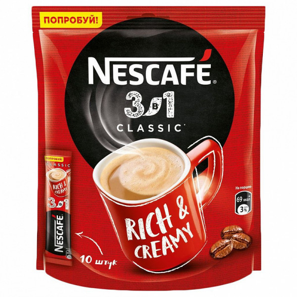 Кофе Nescafe 3 в 1 Classic 14.5г - фото 3 - id-p151775461
