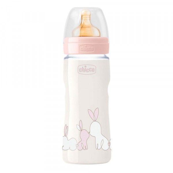 Бутылочка Chicco Original Touch Girl с латексной соской, 4+, 330 мл (цена за 1шт) - фото 2 - id-p171013903