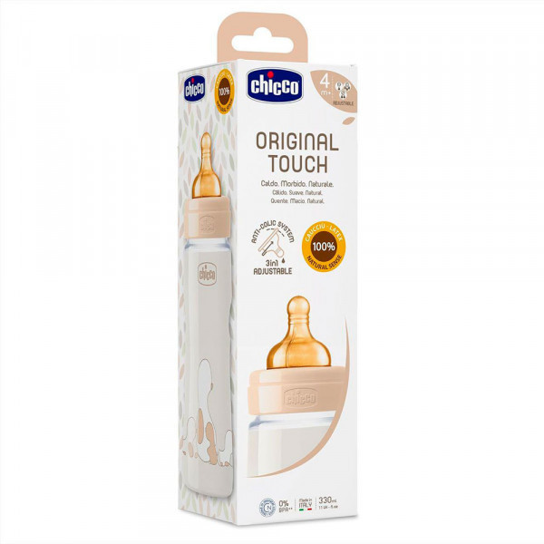 Бутылочка Chicco Original Touch Girl с латексной соской, 4+, 330 мл (цена за 1шт) - фото 3 - id-p171013903